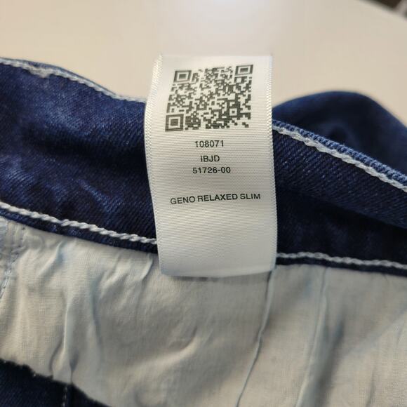 True Religion Jeans 36x31 Geno Relaxed Slim Dark Wash Stretch Flap Thick Stitch - Picture 11 of 11